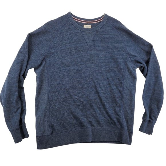 CHAMPION Sweater Men's L/S Crew Neck Tight Knit Pullover Blue Extra Large - Picture 1 of 12